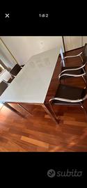 Tavolo marca Bontempi vetro acciaio e 4 sedie