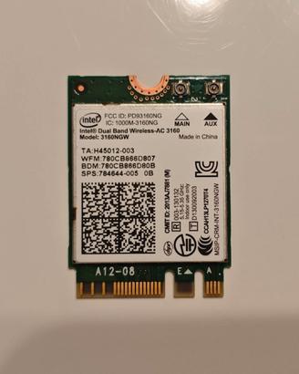 Intel Dual Band Wireless AC 3160 WiFi Bluetooth