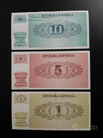 Lotto banconote slovenia anni 90