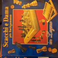 Scacchi Dama e Backgammon in legno 