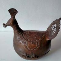 Pavone in rame e bronzo 