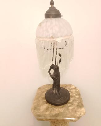 coppia lampade da tavolo "liberty con frange