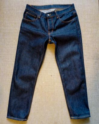 Jeans uomo Poetica,taglia 50,raw denim,blu scuro