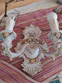 coppia di applique di capodimonte