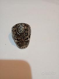 Anello teschio messicano stile biker/gotico