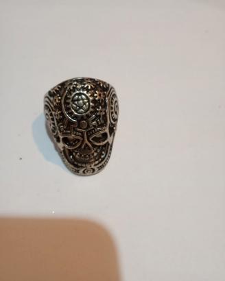 Anello teschio messicano stile biker/gotico