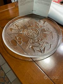 Piatto in vetro Arnaldo Pomodoro tiratura limitata