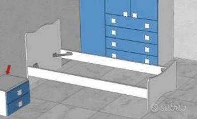 Giroletto Letto Singolo Bianco Legno Nuovo