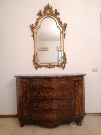 specchiera + mobile cassettiera madia anni 70 