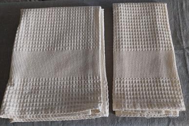 Asciugamani nido d'ape tinta panna 1 persona Re So