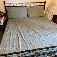 Struttura letto matrimoniale metallo nero