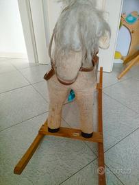 Cavallo dondolo vintage  legno x restauro