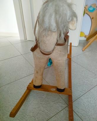 Cavallo dondolo vintage  legno x restauro