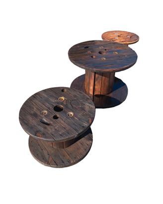 bobine in legno per cavi elettrici tavolo giardino