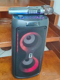 Macchina Karaoke Bluetooth 60W con 2 Microfoni Wir