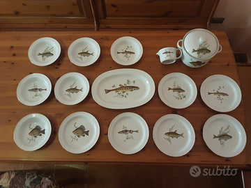 Servizio piatti da pesca RICHARD GINORI 15 pezzi