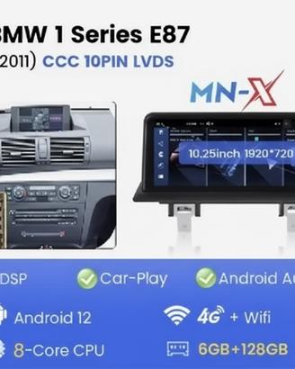 Android 14 BMW Serie 1 E87 CCC 6GB+128GB CarPlay