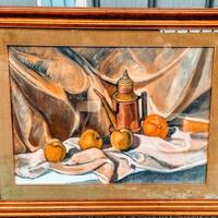 Quadro con Natura morta a olio su tela.