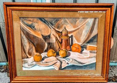 Quadro con Natura morta a olio su tela.