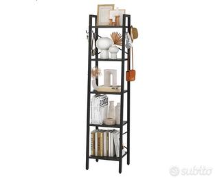 scaffale libreria 5 ripiani in legno nero 
