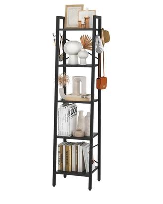 scaffale libreria 5 ripiani in legno nero 