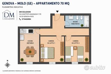 Molo 2 camere ristrutturato e arredato