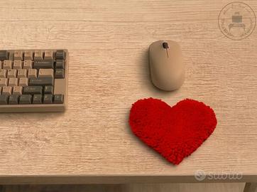 poggiapolsi per mouse trapuntato a forma di cuore