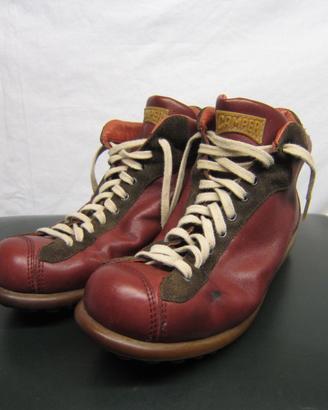 Scarpe Camper Pelotas Alte Donna in Pelle Rosse 37