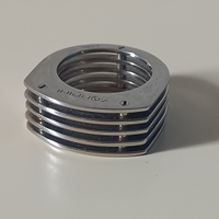 Anello Zoppini acciaio design futurista misura 16