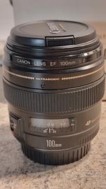 obiettivo Canon 100mm f2.0 ultrasonico  immacolato