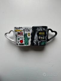 Coppia di tazze New York souvenir