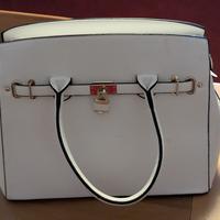 borsa in pelle bianca 