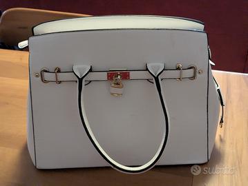 borsa in pelle bianca 