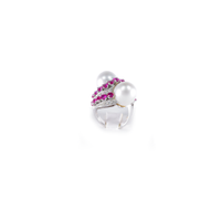 Anello con perle diamanti e rubini