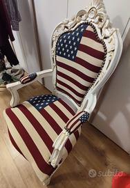Poltrona da camera "bandiera americana"