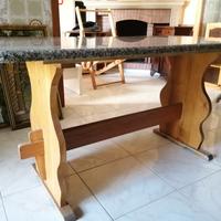 tavola da cucina legno+marmo