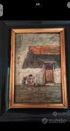 La Lavandaia olio su tavola di Mosè Bianchi