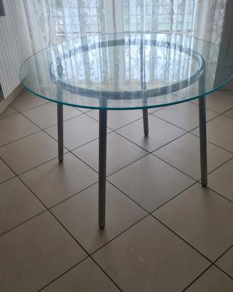 Tavolo rotondo in vetro
