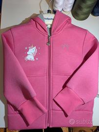 felpa con zip rosa primaverile e nuova per bimba d