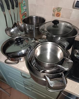 batteria di pentole inox 