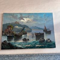 Marina di pozzuoli Olio su tela autentificato