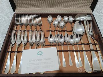 Servizio posate EME oro 24k 75 pezzi NUOVO anni 80