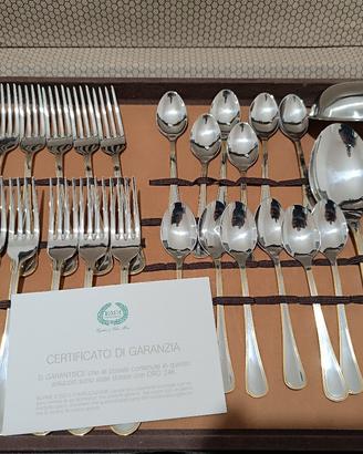 Servizio posate EME oro 24k 75 pezzi NUOVO anni 80