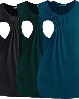 Set da 3 Maglia Top da Allattamento Donna Tagia L