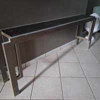 console vintage in ottone e vetro