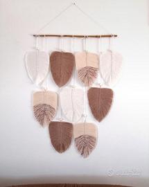 arazzo macrame bianco e marrone