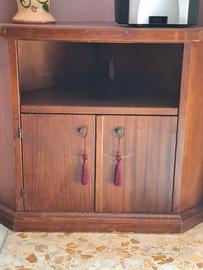 Mobile angolare porta tv di legno