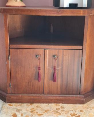 Mobile angolare porta tv di legno