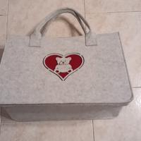 Borsa in poliestere grigio 40x20xh28