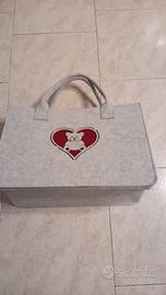Borsa in poliestere grigio 40x20xh28